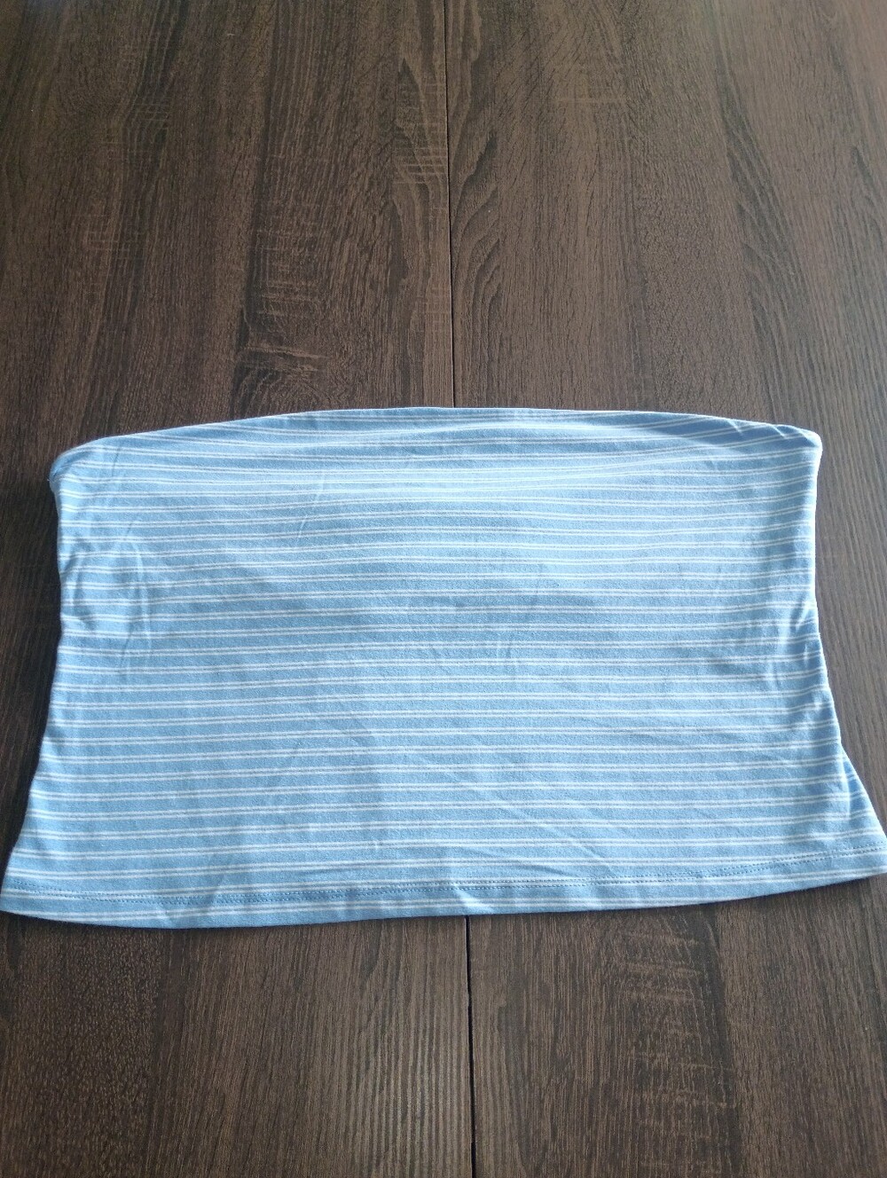 No Boundaries Light Blue Striped Tube Top